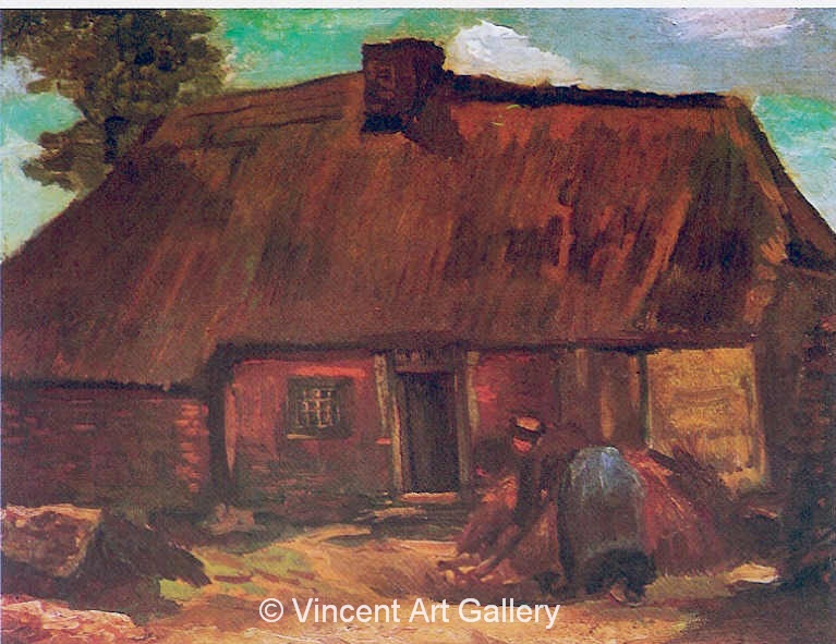 JH 803 -  Cottage with Peasant Woman Digging